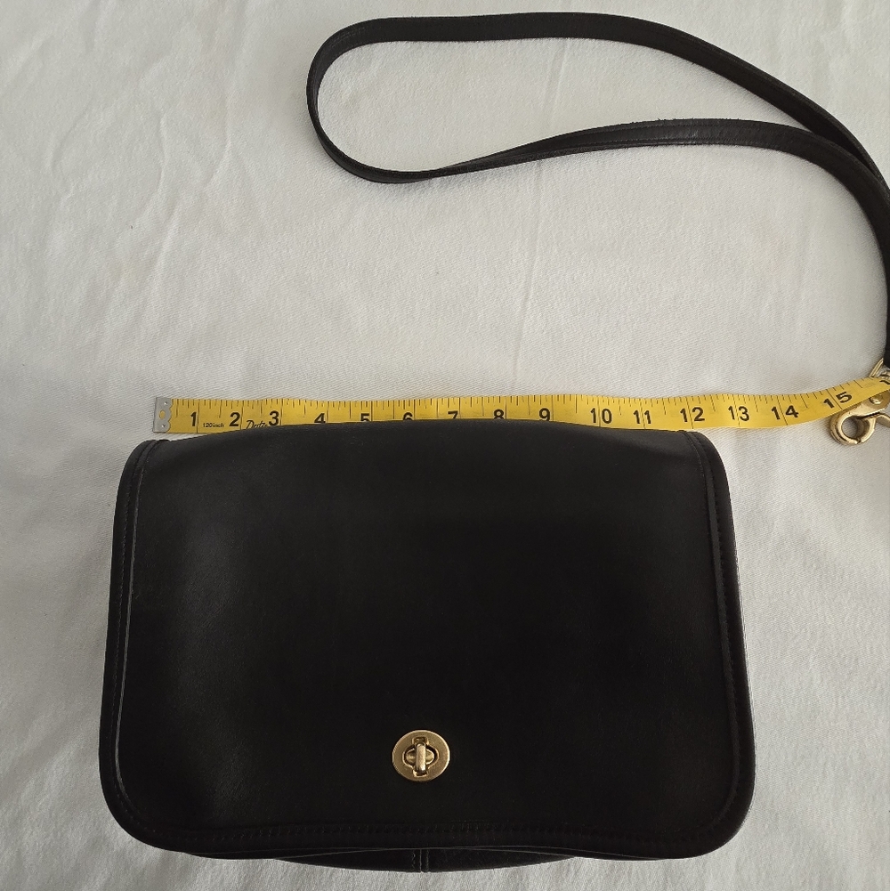 Vintage Coach Convertible Clutch Crossbody Black USA Glove Tanned Y2K Minimalist - Picture 12 of 16